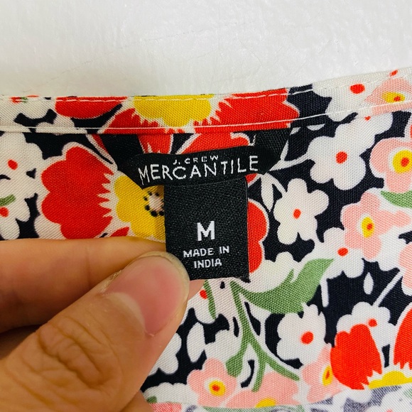 New J.Crew Mercantile midi wrap dress Floral Multi Color Size M - Picture 8 of 8
